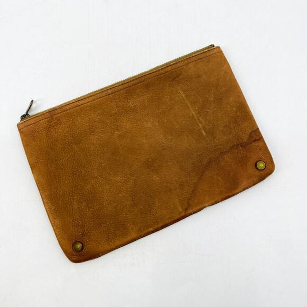 madewell 1937 brown leather zip wallet pouch‎
